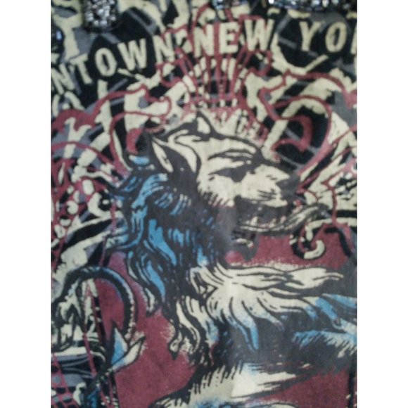 DKNY DOWNTOWN NYC JEANS CO BEADED ACCENTS GRAY SMALL T-SHIRT - Picture 3 of 8